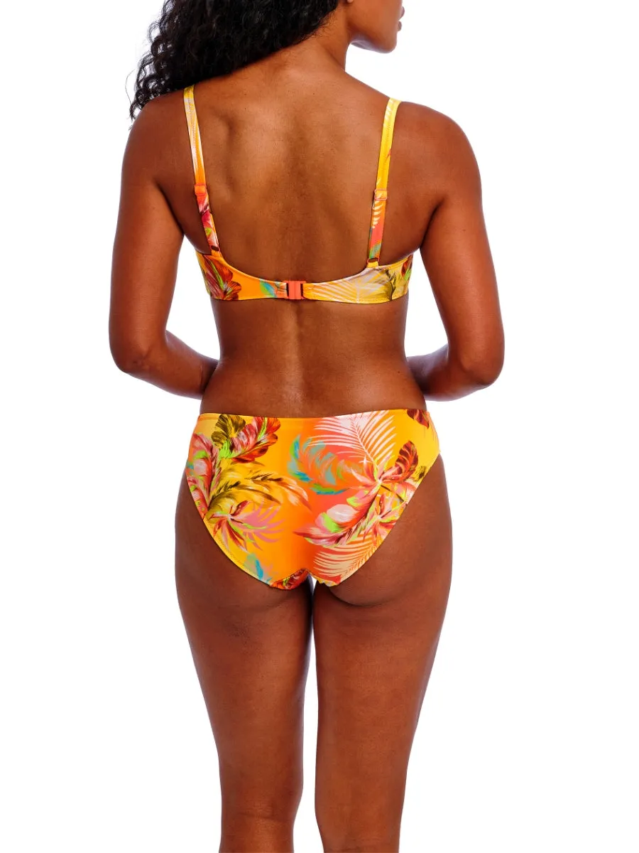 Miami Sunset Plunge Bikini Top - Papaya