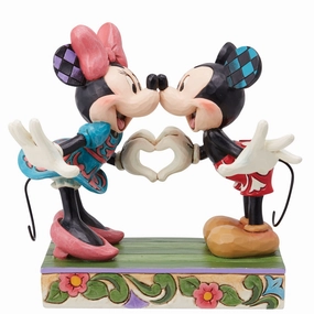 Mickey & Minnie w/ Heart Hands Decorative Mirror,Wall Mirror