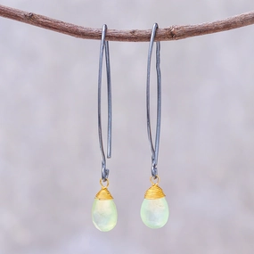Midnight Meadow Sterling Silver Dangle Earrings