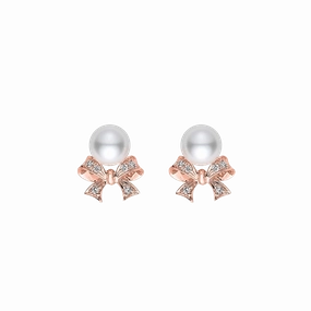 Mikimoto Pearl Bow Earrings