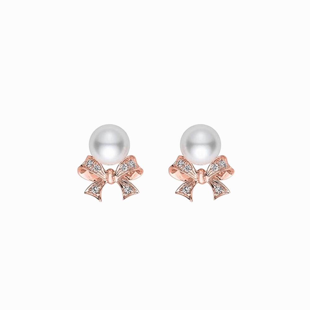 Mikimoto Pearl Bow Earrings