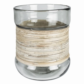 Miley Vase with Cane Wrap, Glass - Lrg Vase,Ceramic Vase