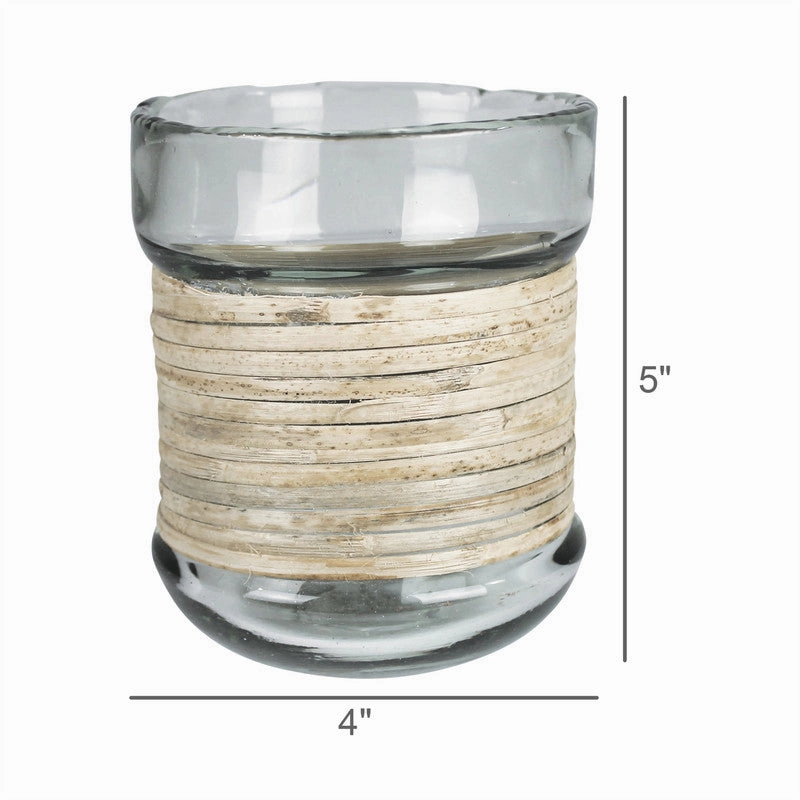 Miley Vase with Cane Wrap, Glass - Sm