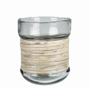 Miley Vase with Cane Wrap, Glass - Sm Vase,Ceramic Vase