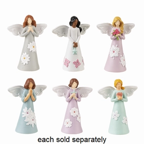 Mini Angel with Flower Skirt Figurine 2.75" Decorative Mirror,Home Decor Mirror