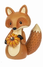 Mini Fox Figurine with Fall Harvest