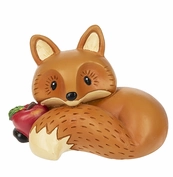 Mini Fox Figurine with Fall Harvest