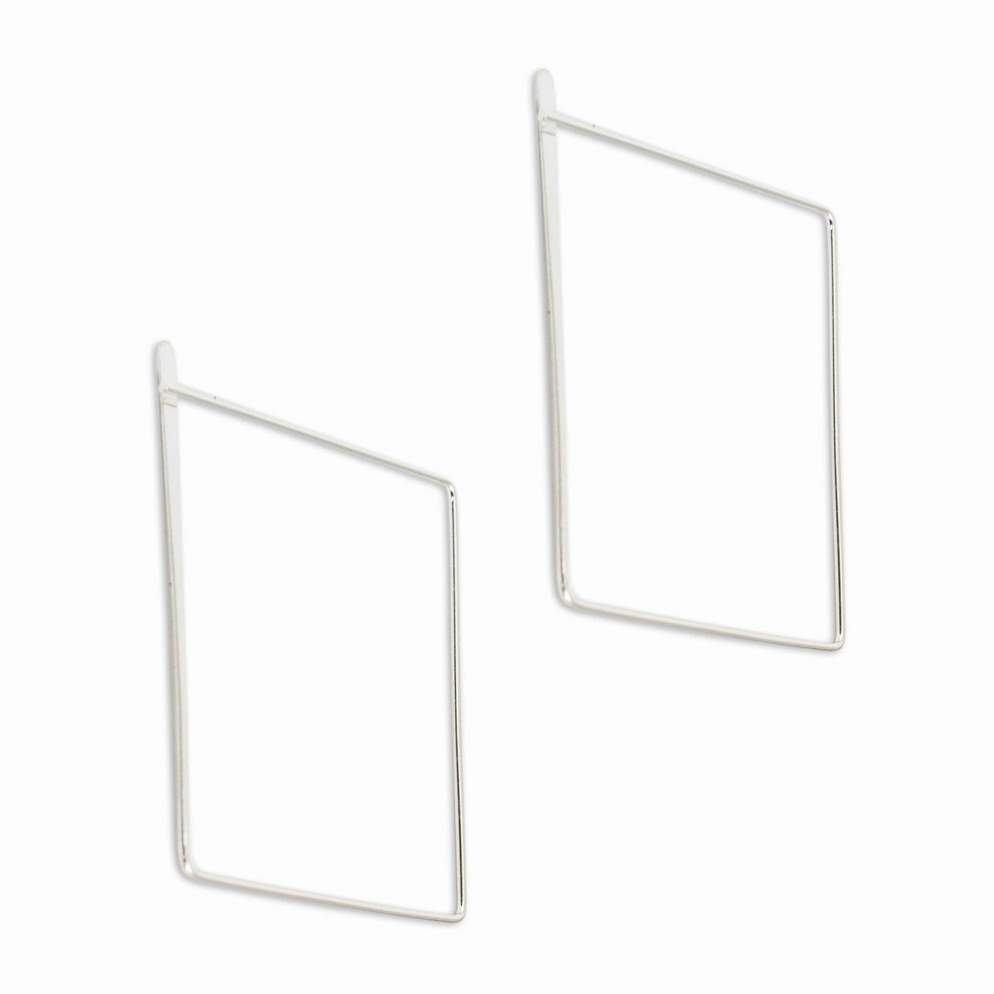 Minimalist Square Sterling Silver Hoop Earrings