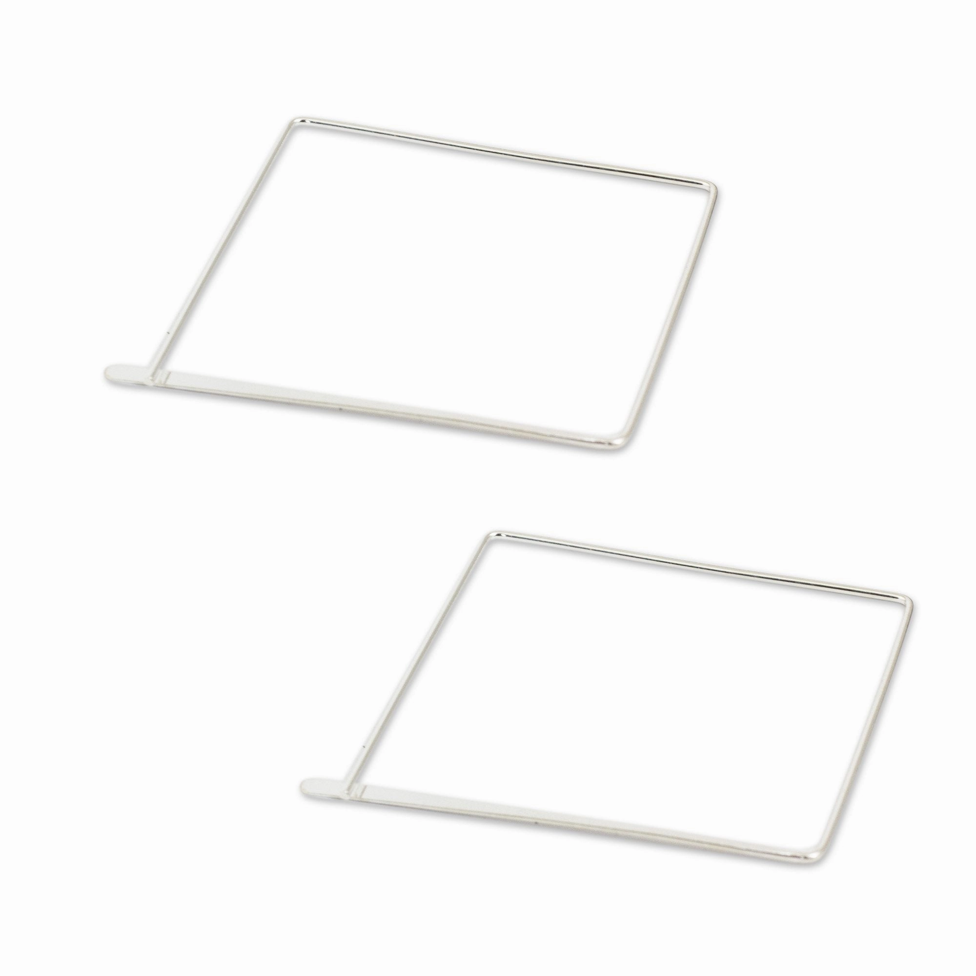 Minimalist Square Sterling Silver Hoop Earrings