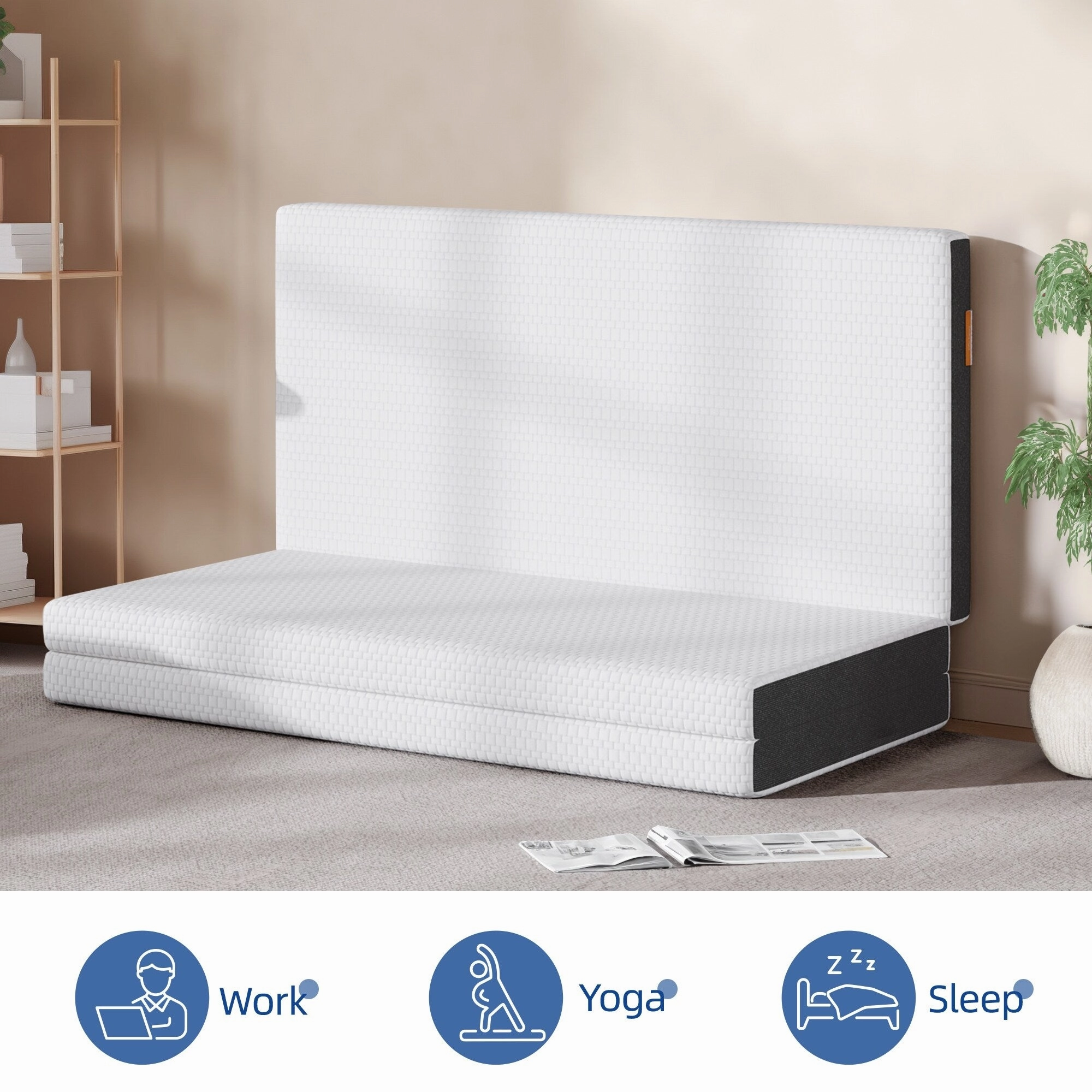 Moasis 4-inch Memory Foam Tri-fold Mattress with Cover