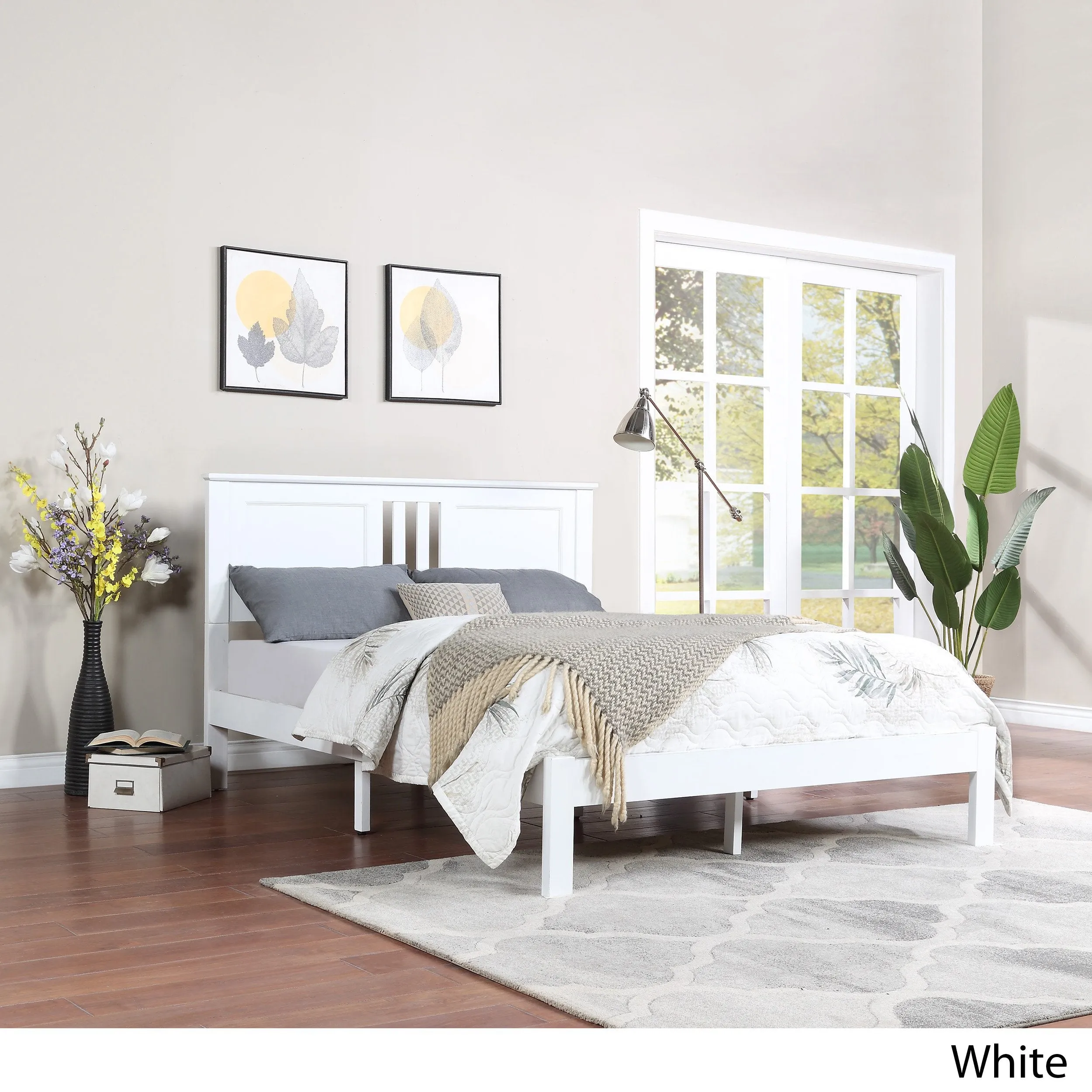 Modern Farmhouse Acacia Wood Queen Bed Platform - NH127113