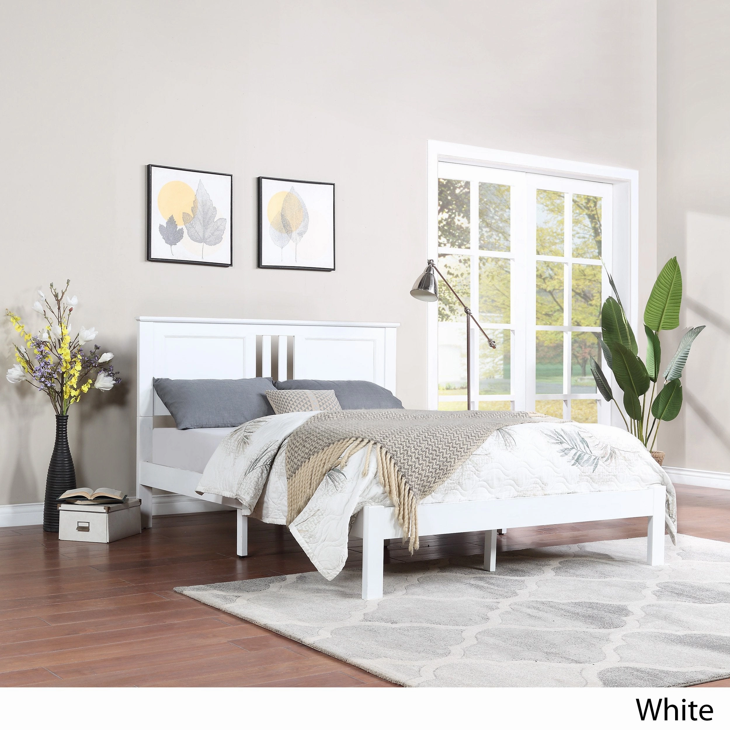 Modern Farmhouse Acacia Wood Queen Bed Platform - NH127113