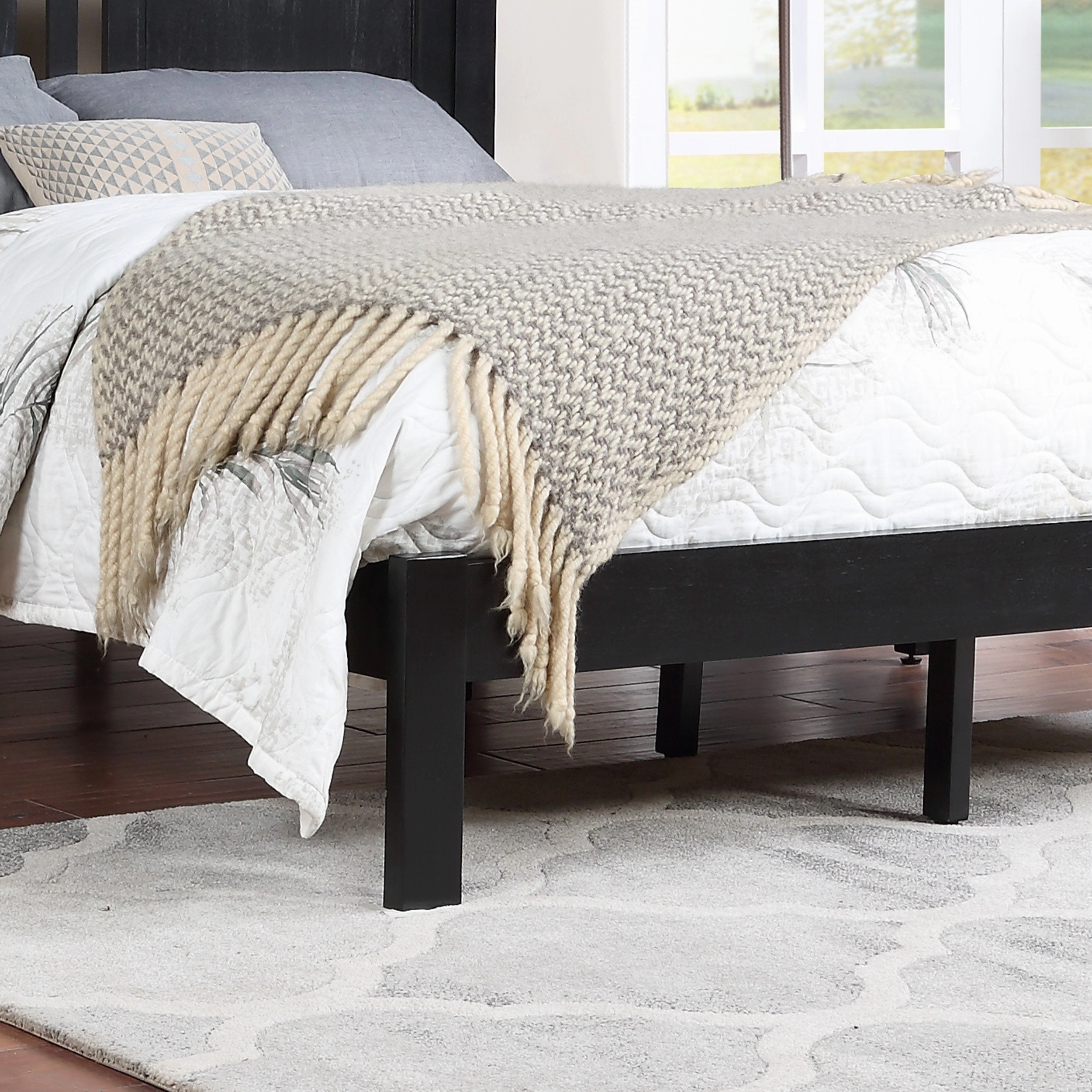 Modern Farmhouse Acacia Wood Queen Bed Platform - NH127113