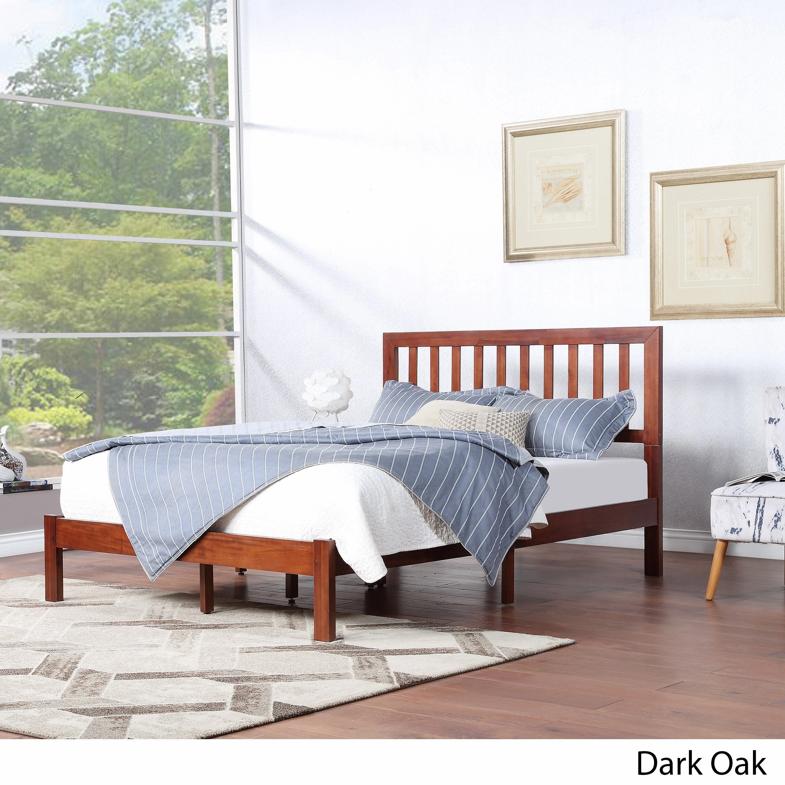 Modern Farmhouse Acacia Wood Queen Bed Platform - NH717113
