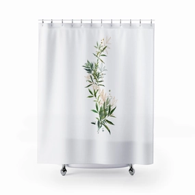 Modern Floral Shower Curtain | Sage Green Botanical Lighting,Home Lighting