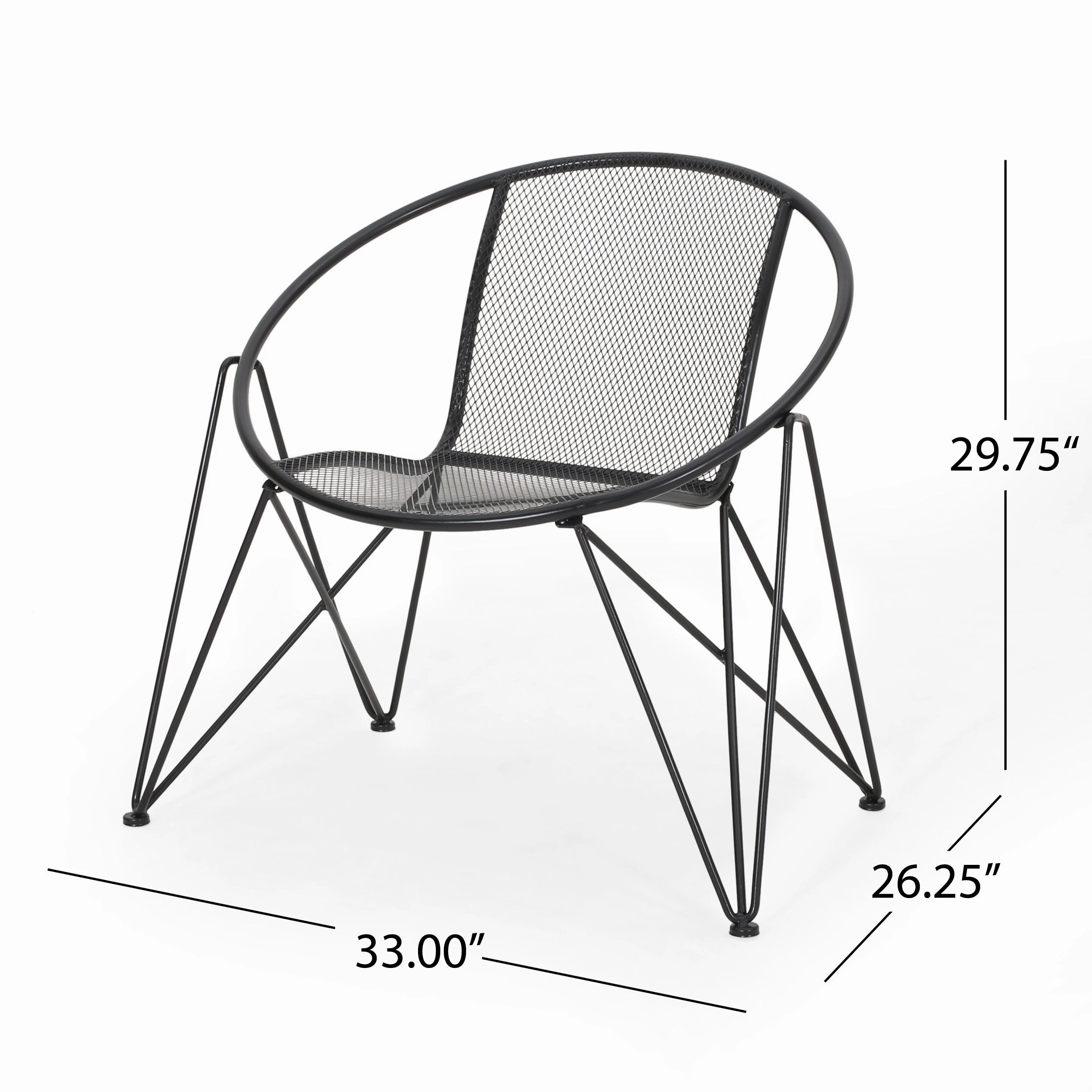 Modern Outdoor Iron Club Chair (Set of 2) - NH243013