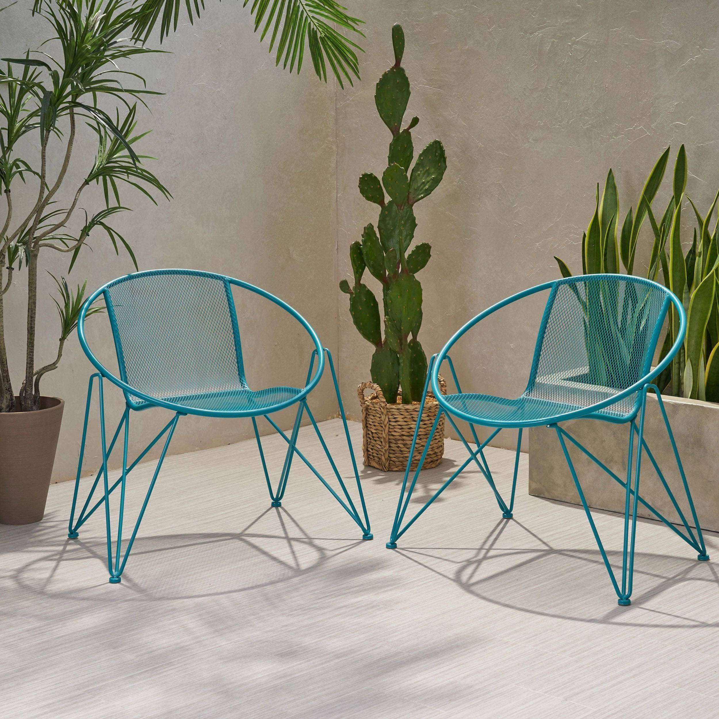 Modern Outdoor Iron Club Chair (Set of 2) - NH243013