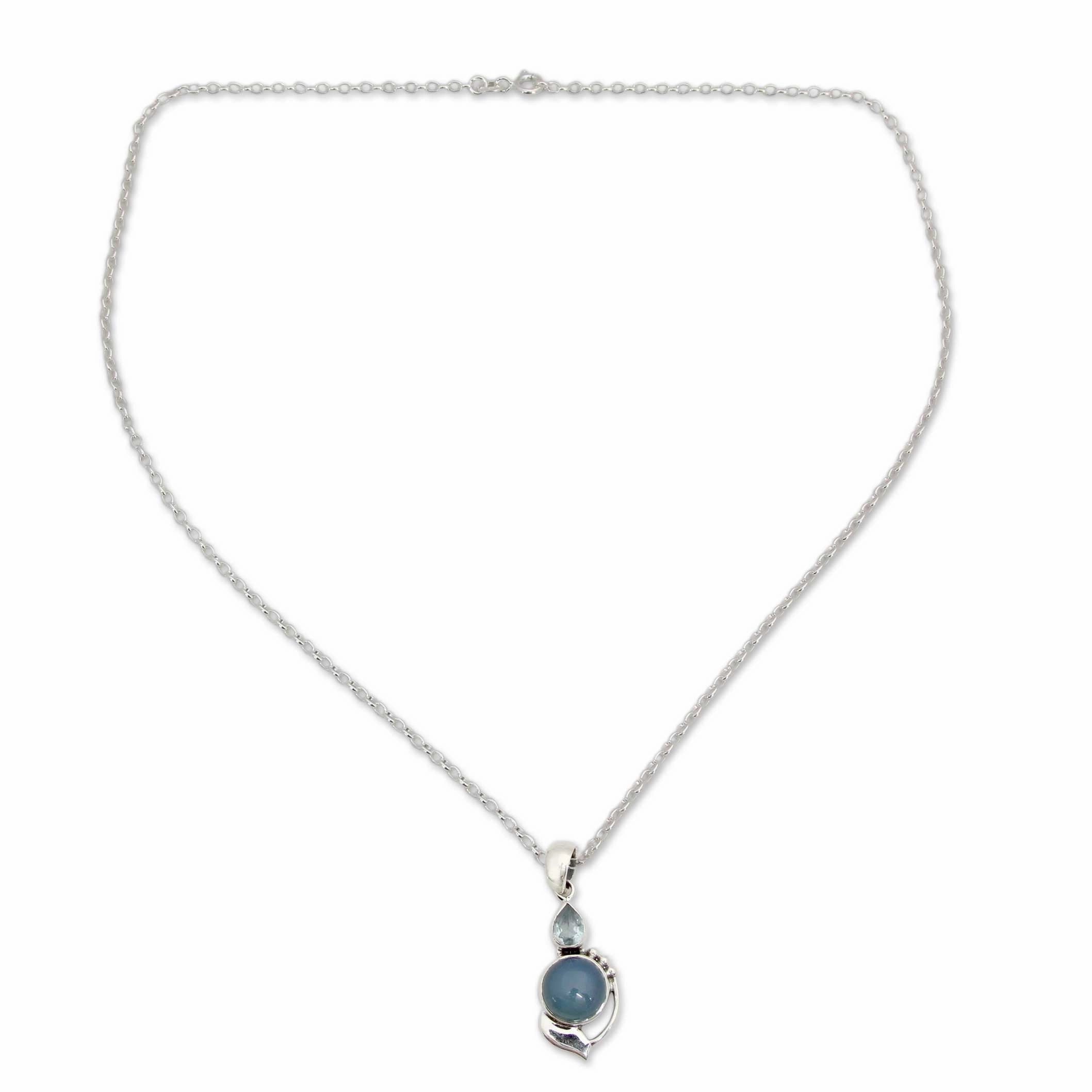 Modern Romance Chalcedony Pendant Necklace