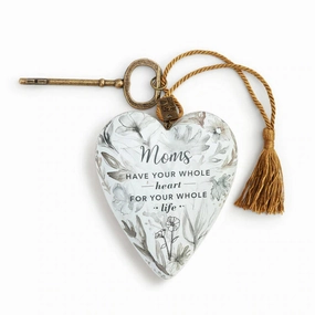 Mom Art Heart with Key Decorative Mirror,Home Decor Mirror