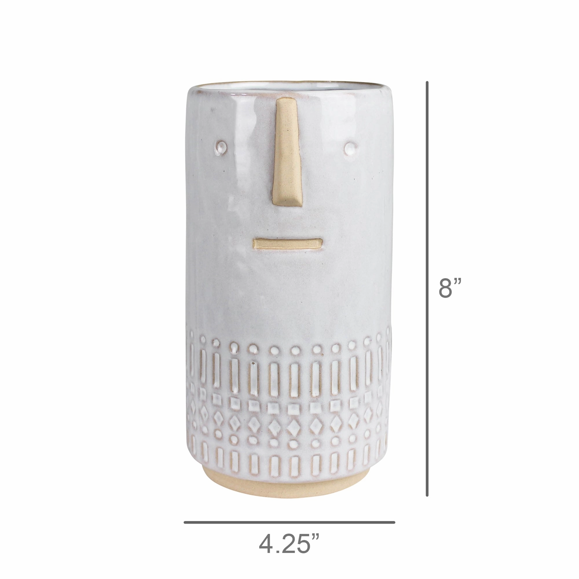 Monte Vase with Face, Ceramic - Lrg