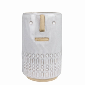 Monte Vase with Face, Ceramic - Sm Vase,Ceramic Vase