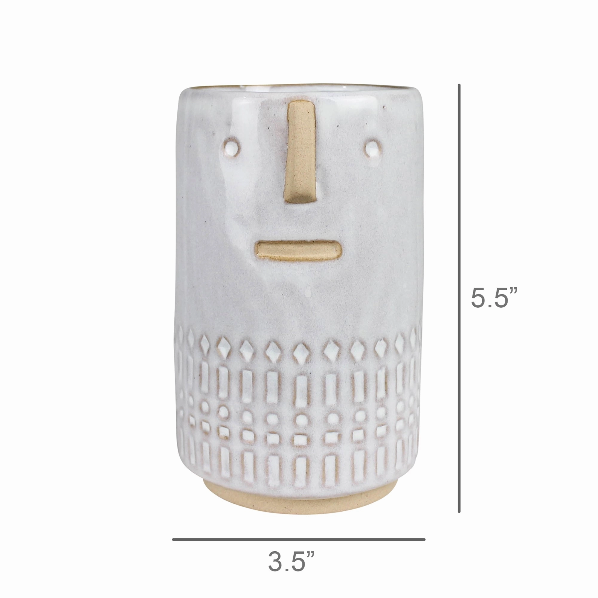 Monte Vase with Face, Ceramic - Sm