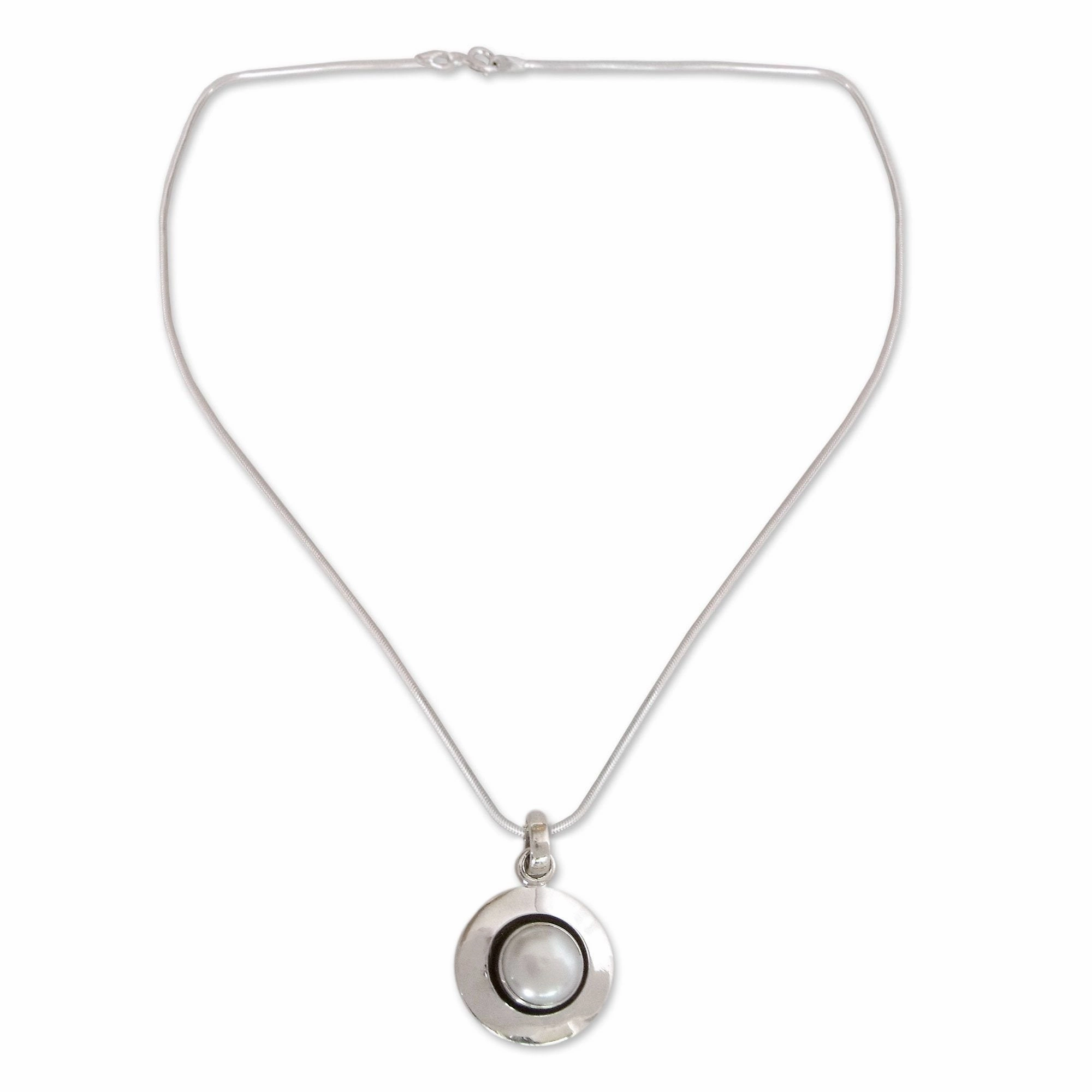 Moonlight Pearl & Sterling Silver Necklace
