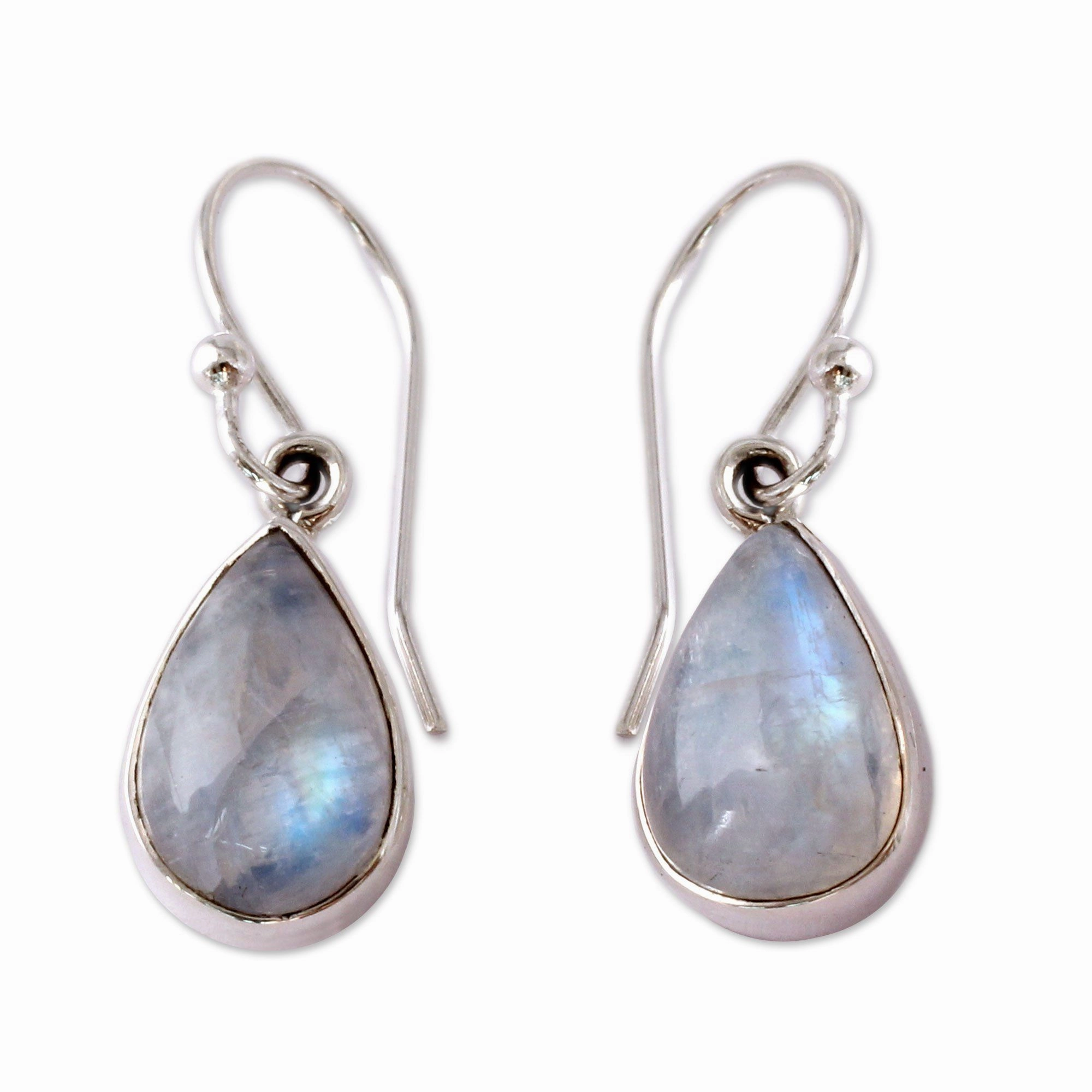 Moonstone Sterling Silver Teardrop Earrings