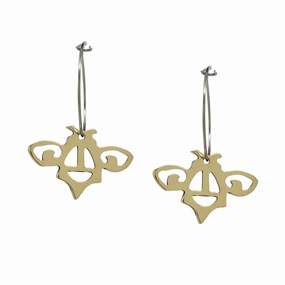 Mosaic Bee Brass Earrings
