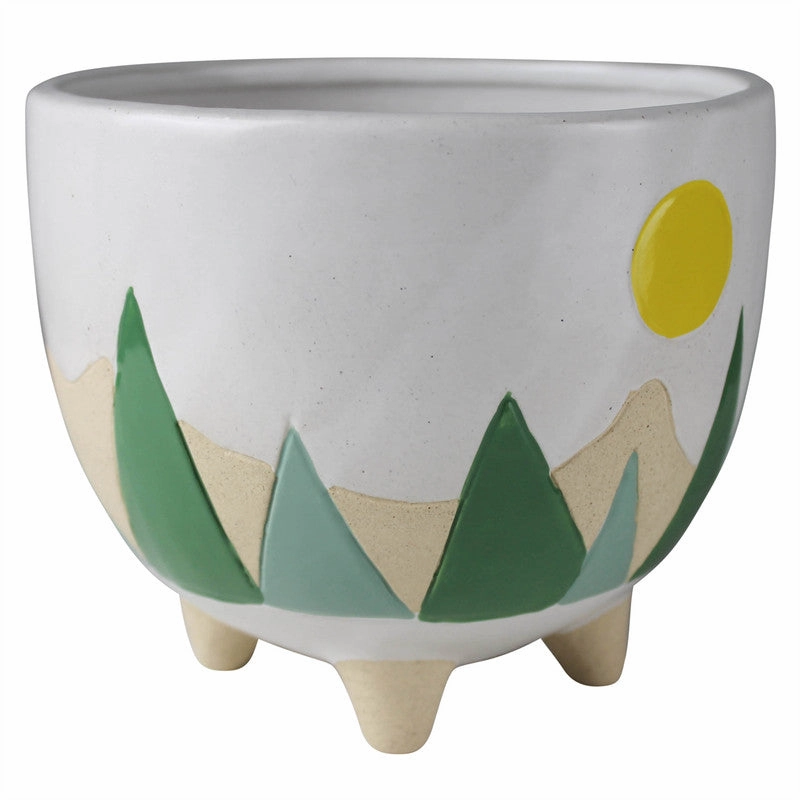 Mountainscape Cachepot, Ceramic