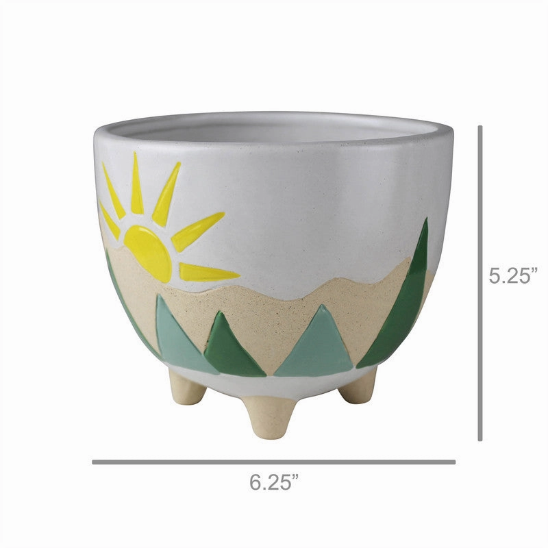 Mountainscape Cachepot, Ceramic