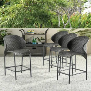 Multi-brown Wicker Counter Stool (Set of 4) - NH002892 patio chairs, outdoor seating