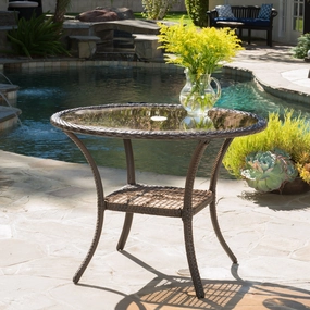 Multibrown Wicker Glass Table - NH791892 patio chairs, outdoor seating