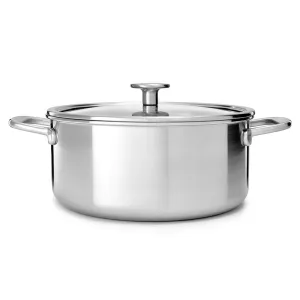 MultiPly Stainless Steel Casserole with Lid, 20cm, Silver curtain fabric, upholstery textile