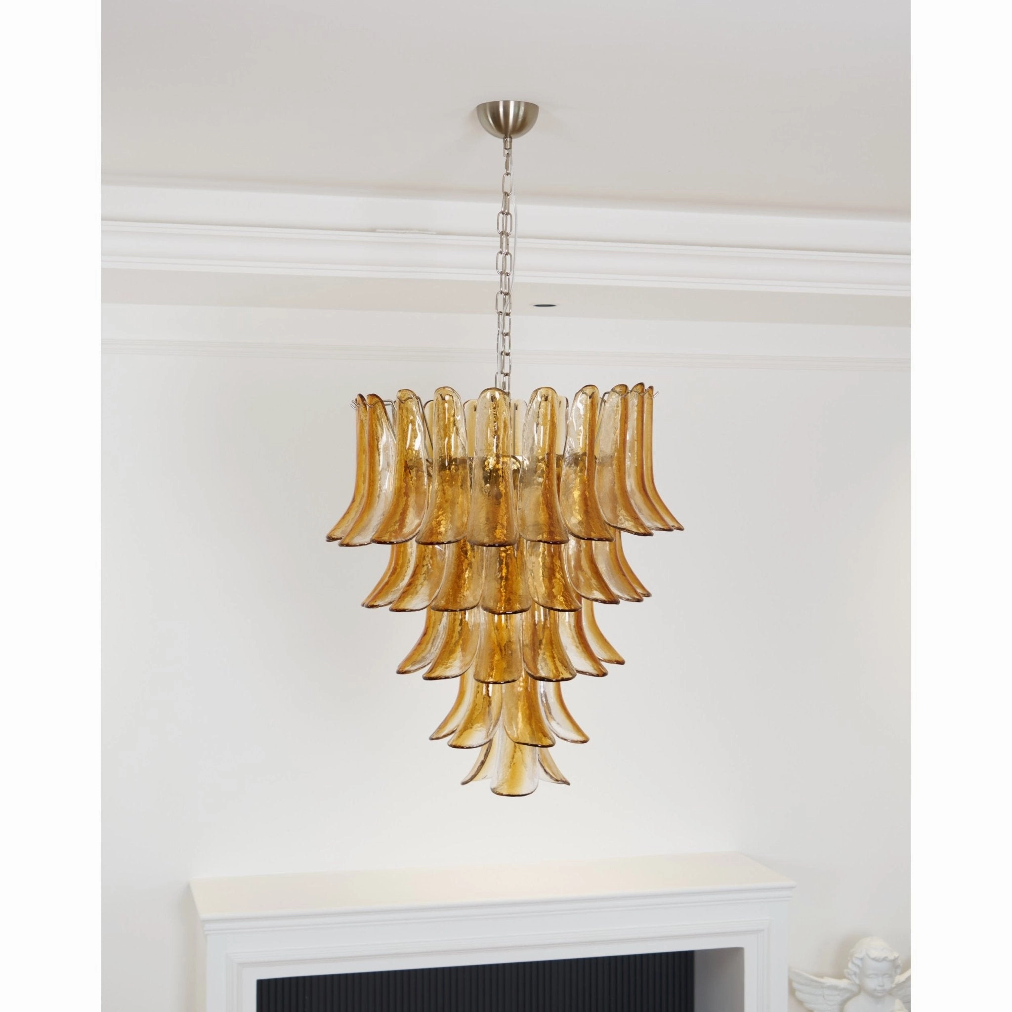 Murano Amber Lily Chandelier