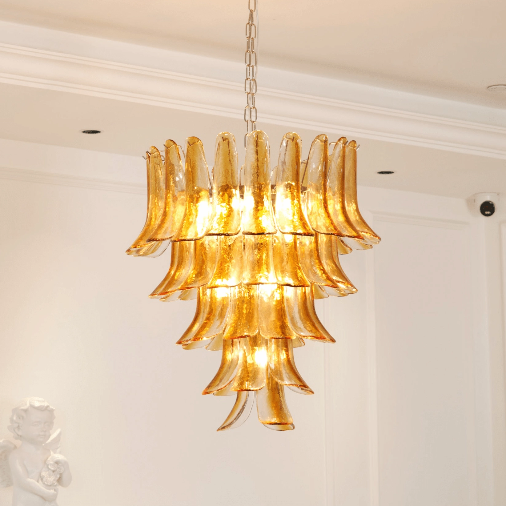 Murano Amber Lily Chandelier