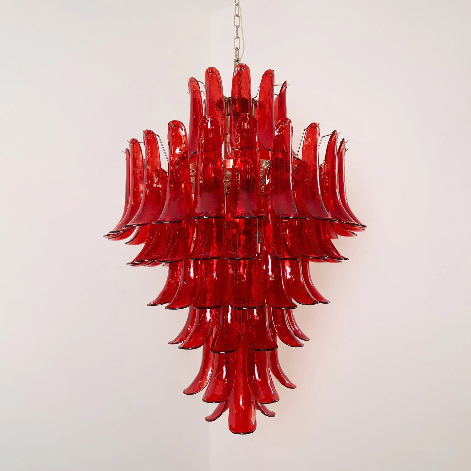 Murano Crimson Cascade Chandelier