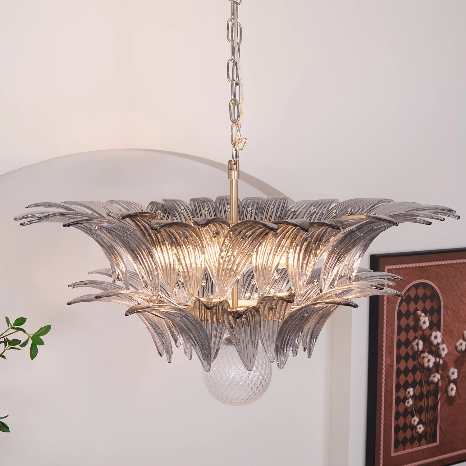 Murano Palmette Transparent Chandelier