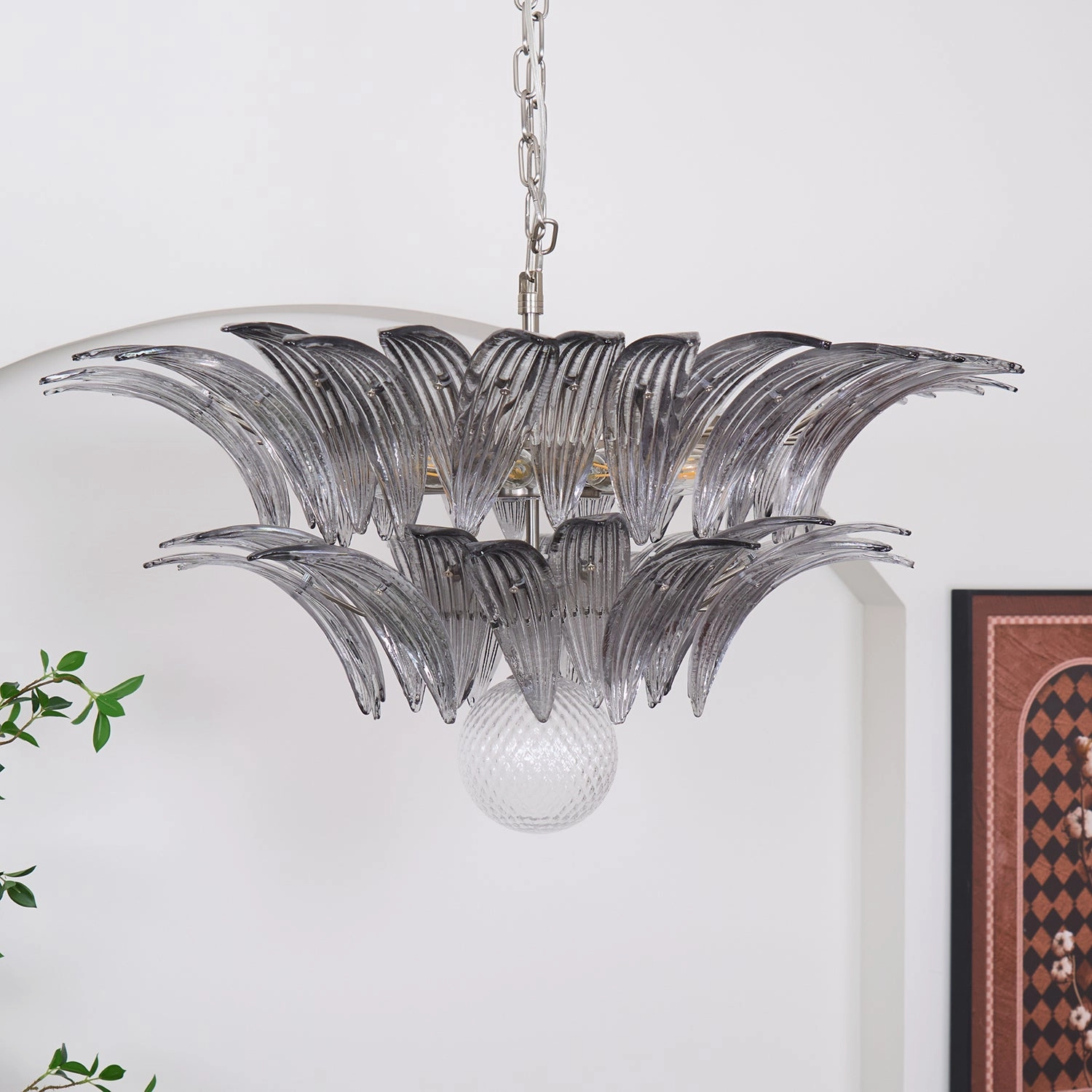 Murano Palmette Transparent Chandelier