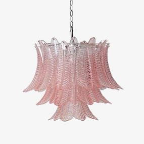 Murano Pink Glass Leaf Chandelier chandelier,ceiling light,decorative lighting