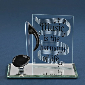Music is the Harmony of Life Glass Figurine Decorative Mirror,Home Decor Mirror