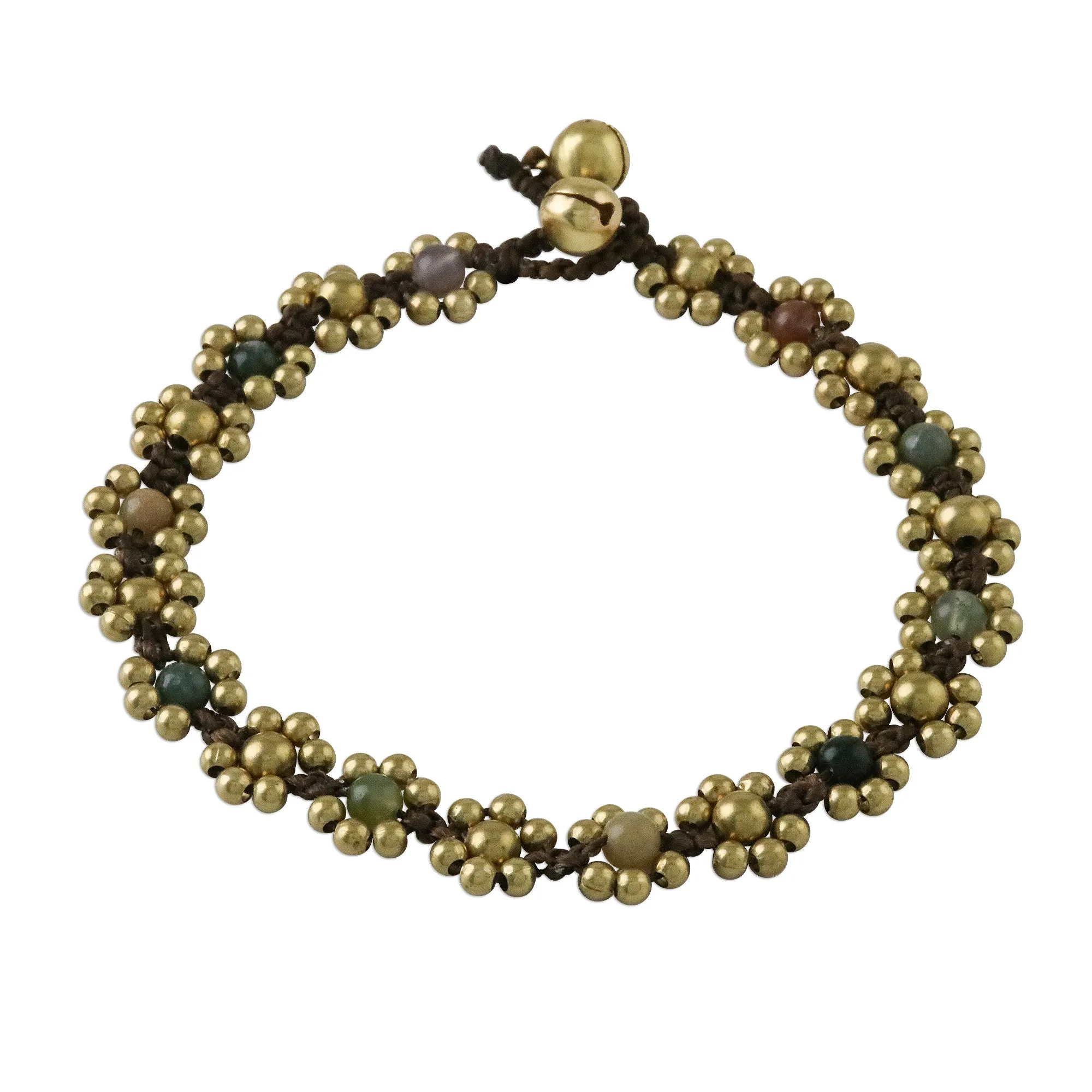 Musical Dream Agate Adjustable Beaded Anklet from Thailand