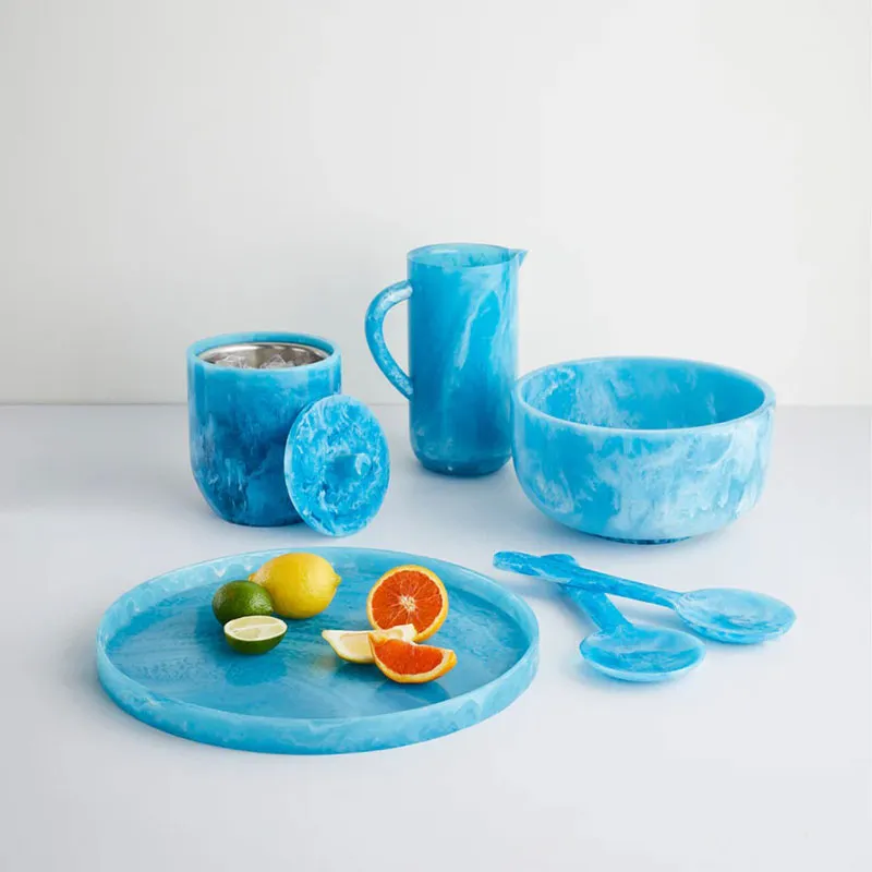 Mustique Salad Server Set, Blue