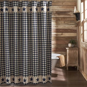 My Country Navy & Khaki Shower Curtain Lighting,Lamps Fixtures