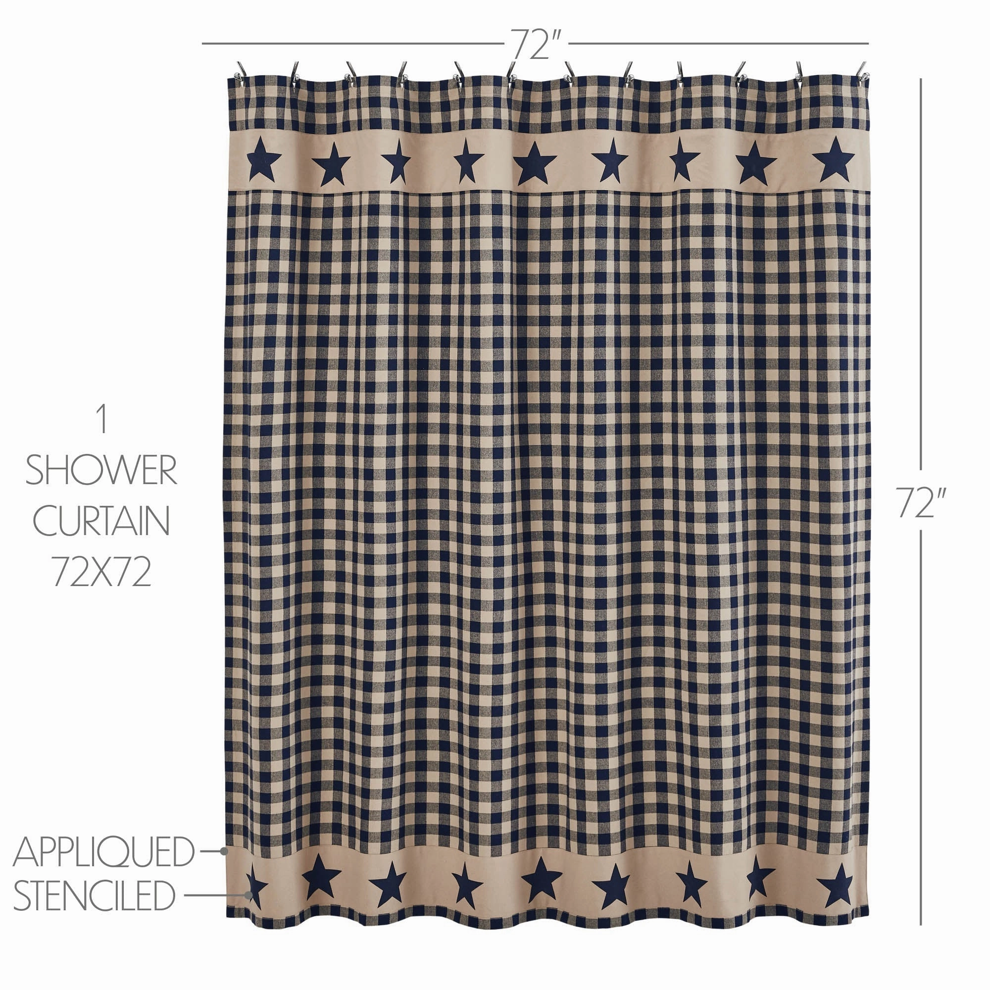 My Country Navy & Khaki Shower Curtain
