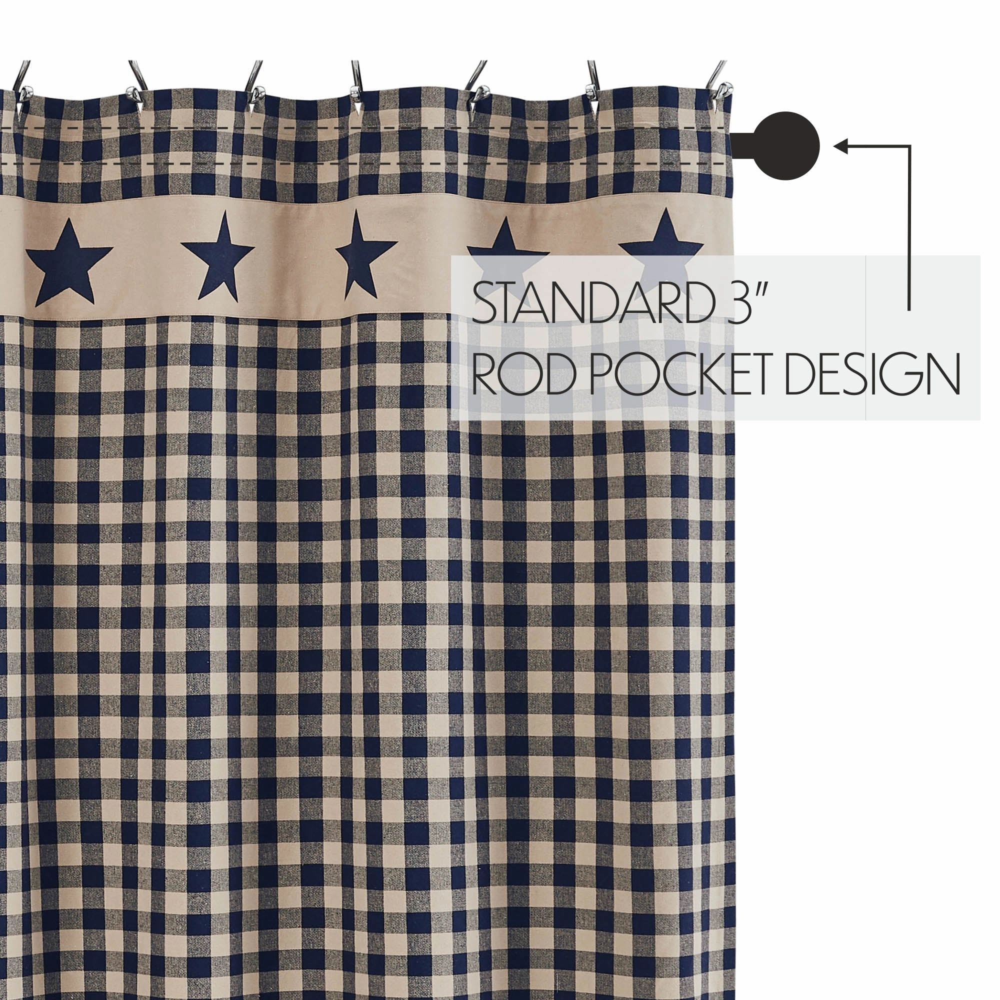 My Country Navy & Khaki Shower Curtain