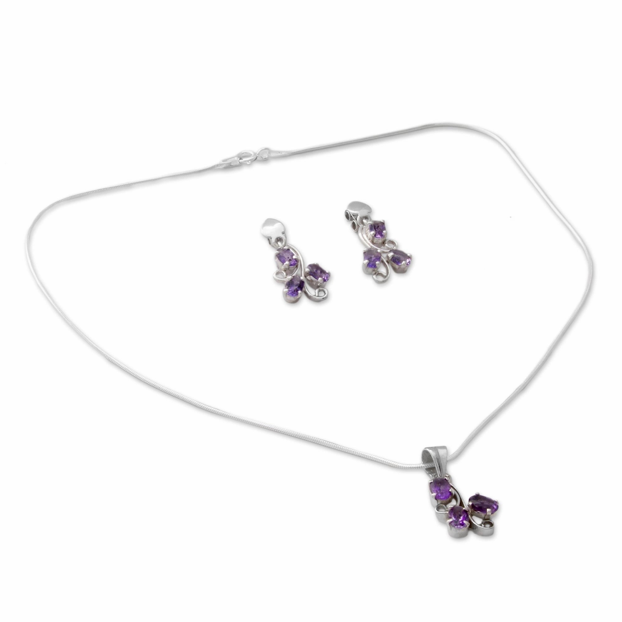Mystical Blooms Amethyst Jewelry Set