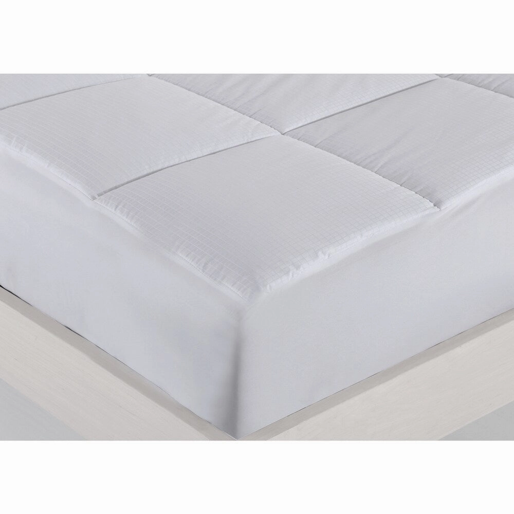 Nanofibre 400 Thread Count Down Alternative Water and Stain Resistant Mattress Pad - White