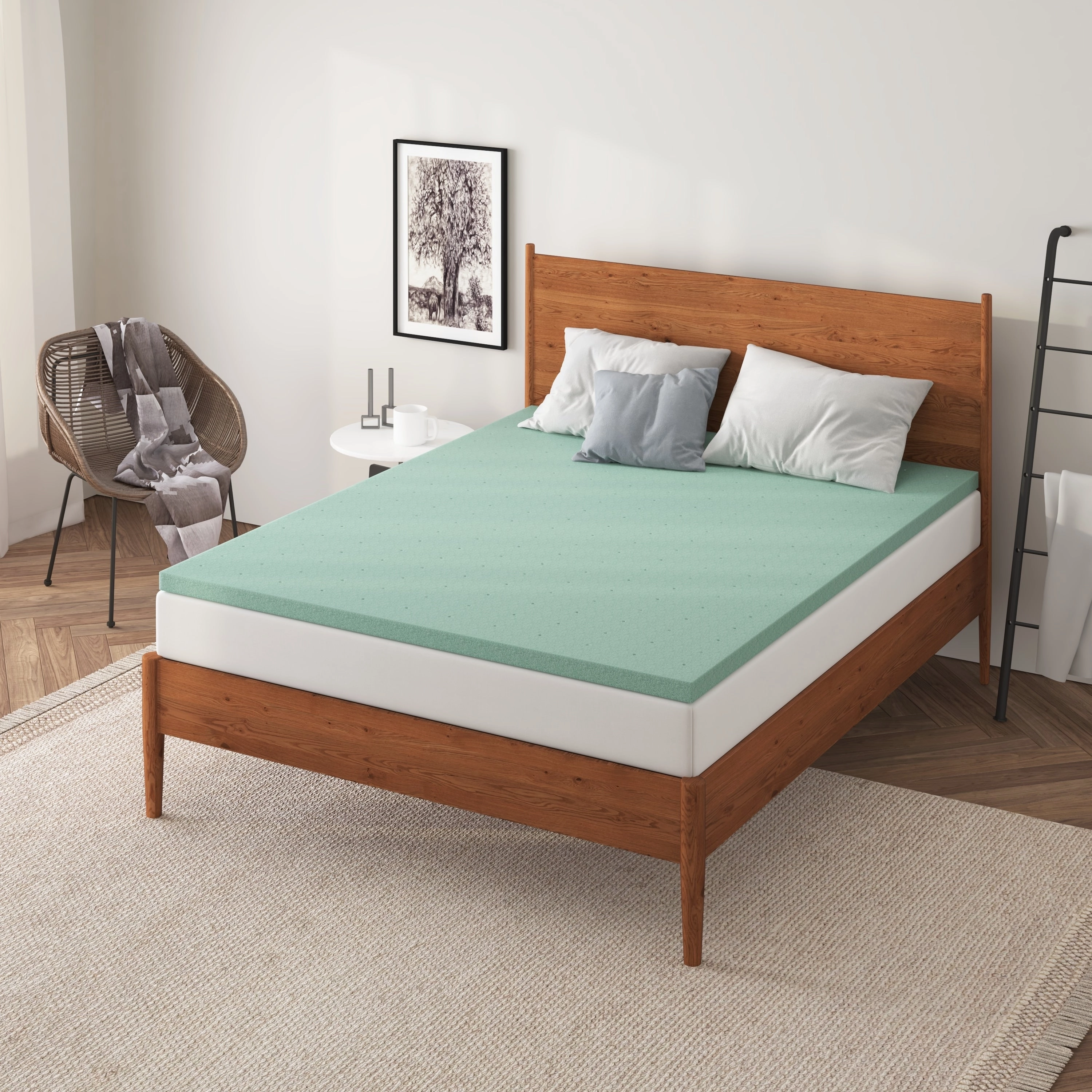 NapQueen Ventilated Green Tea Memory Foam Mattress Topper