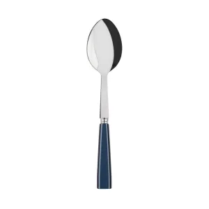 Natura Serving spoon, steel blue napkin rings, dining placemats